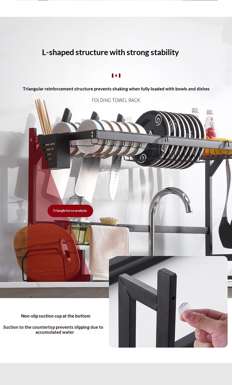 Self Pickup Only - Kitchen Multifunctional Storage Rack, Countertop, Chopsticks, Integrated Cutting Tool Storage Rack, Sink, Vertical Drainage Rack, Bowl And Dish Rack