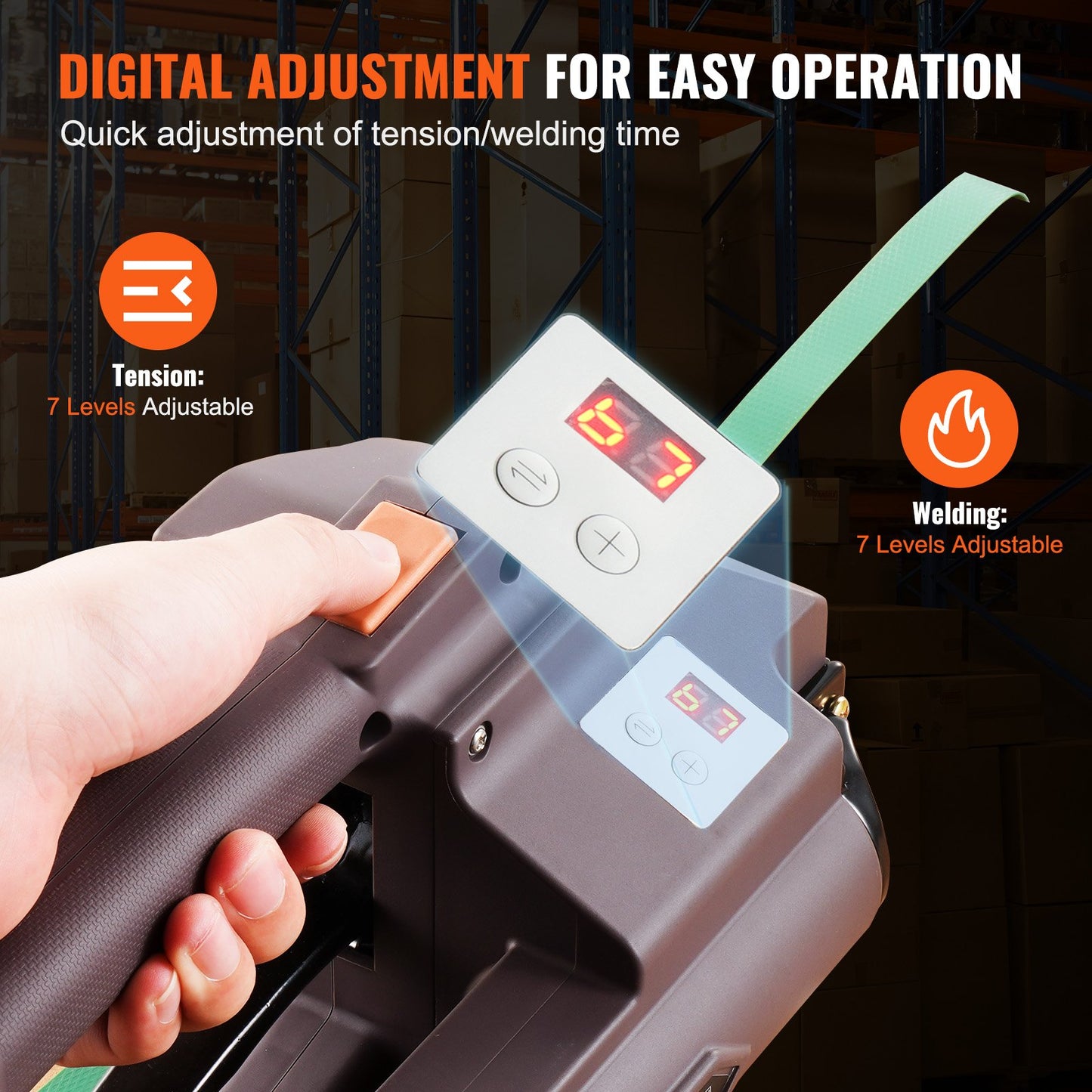 Automatic Electric Strapping Machine Tool For PP/PET 0.39'-0.75' Straps