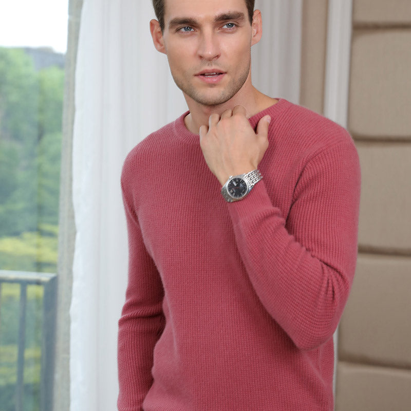 New Cashmere Sweater Men''s Sweater Thickened Round Neck Loose Pullover Sweater Autumn Winter Korean Version