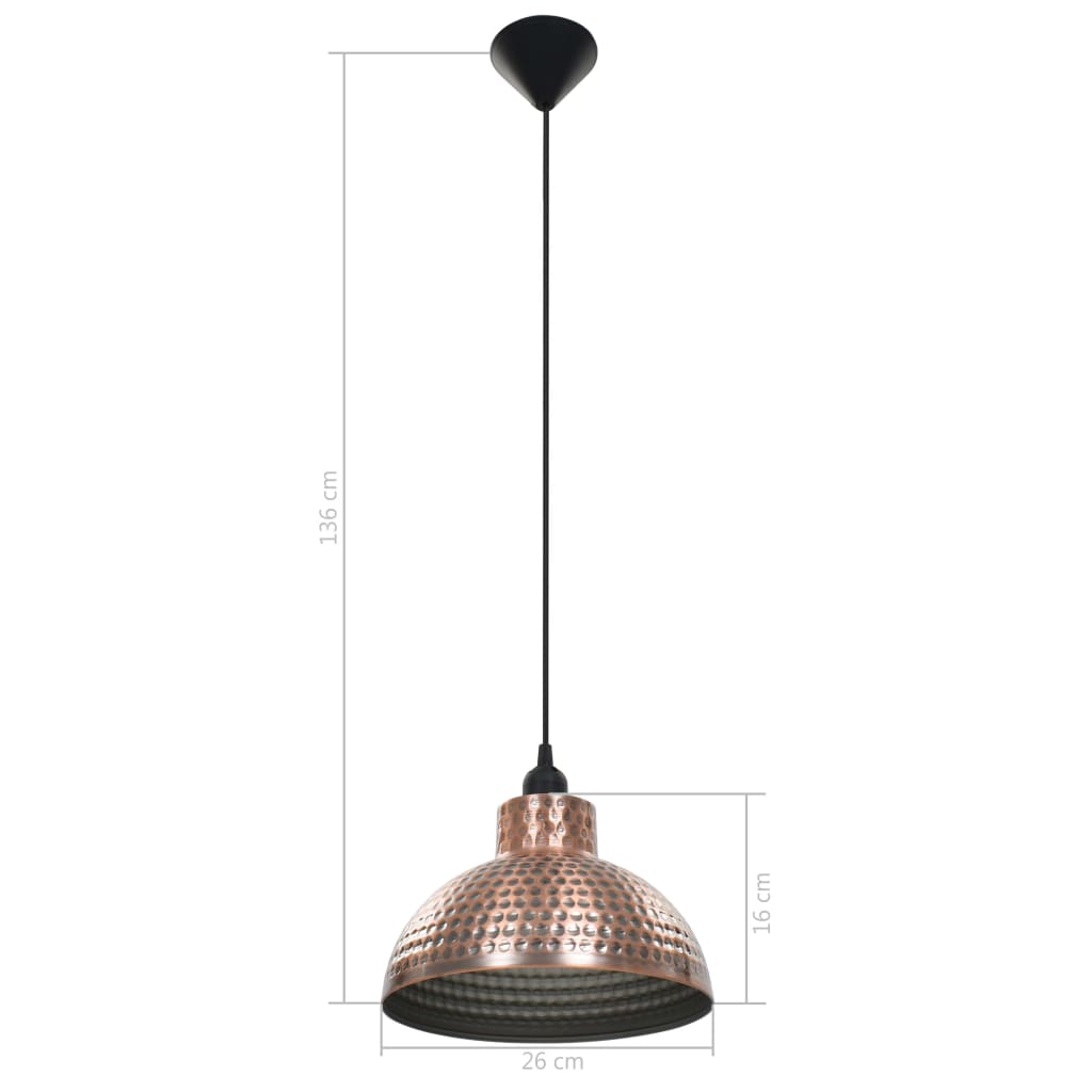 Ceiling Lights 2 pcs hemispherical copper-colored
