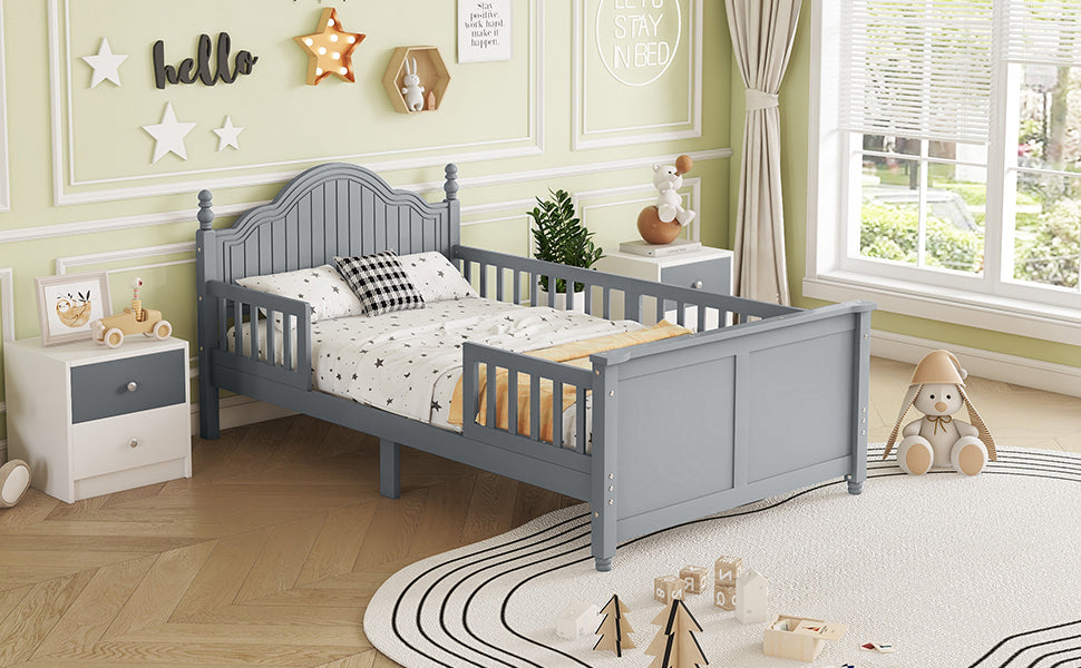 Twin Size Bed For Kids, Wood Twin Platform Bed With Headboard And Footboard, Gray Expect Arrival Date 2026 2 17
