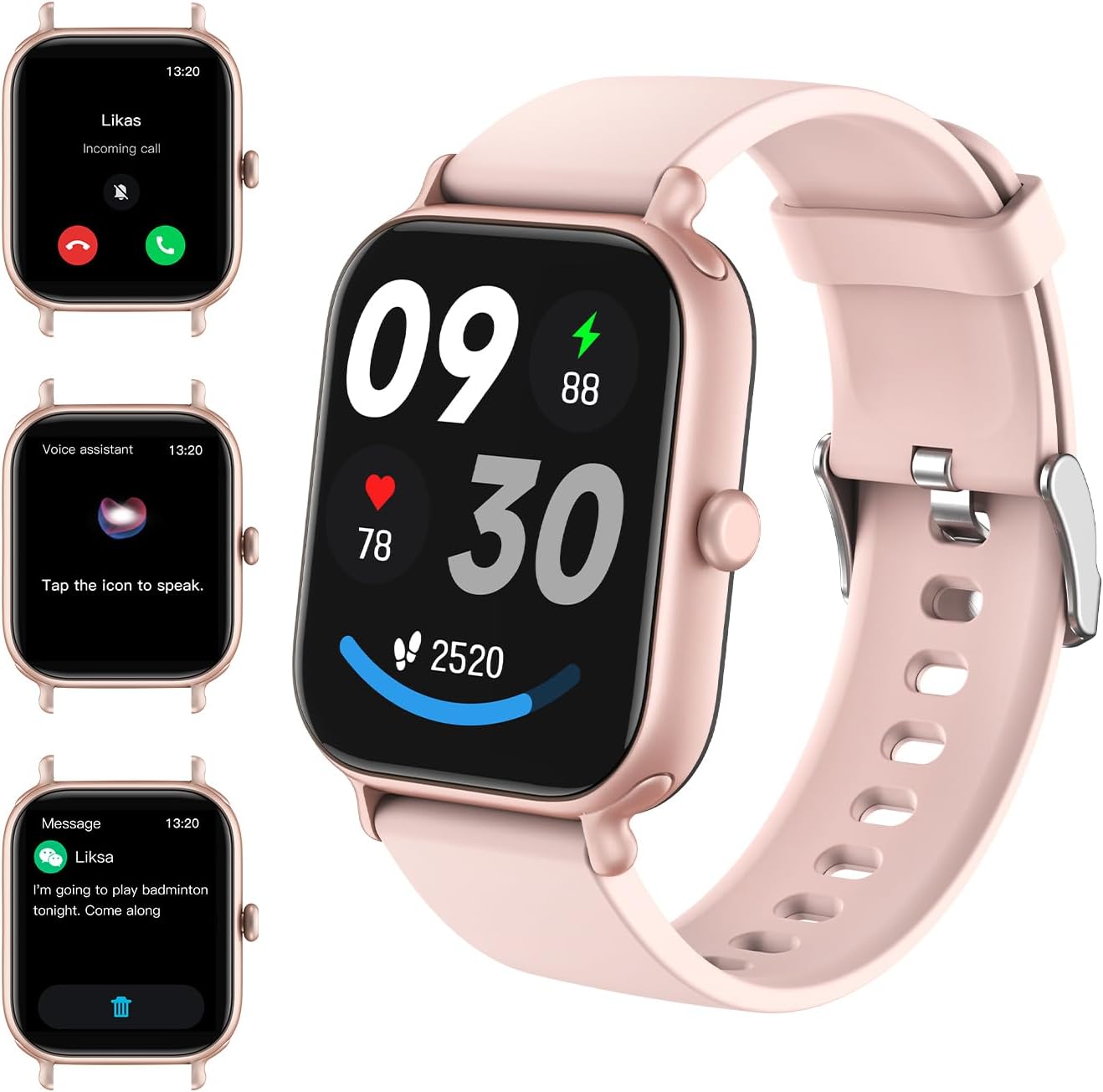 2.0 Inch HD - Fashion Smartwatch Bluetooth Talking, IP68 Showerproof Mental Health Tracker, Anxiety Relief Fitness Tracker