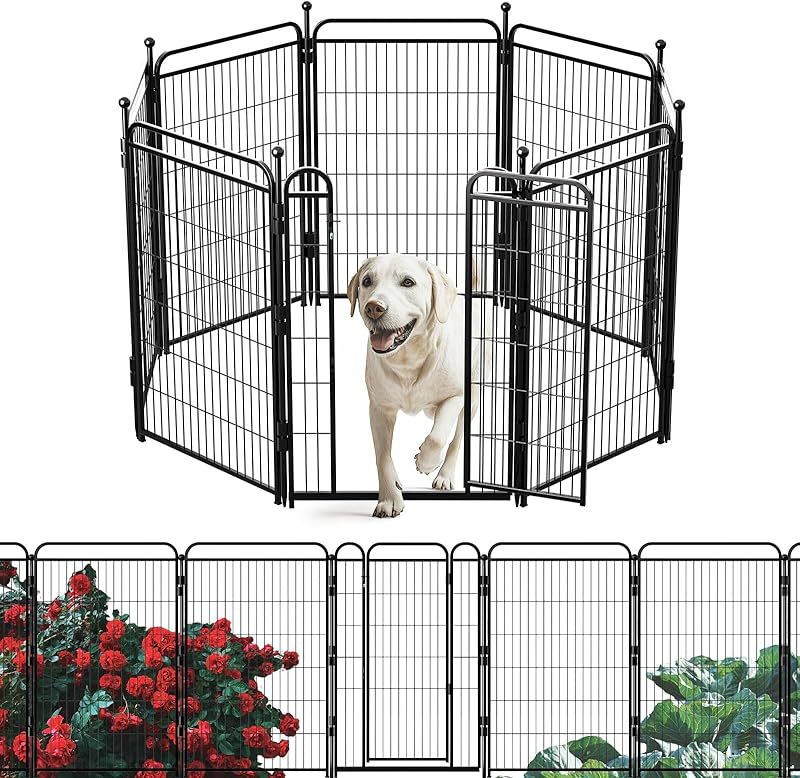 Gardner Pet Dog Fence Indoor And Outdoor Small And Medium Dog Foldable With Gravity Automatic Lock Pet Activity Fence