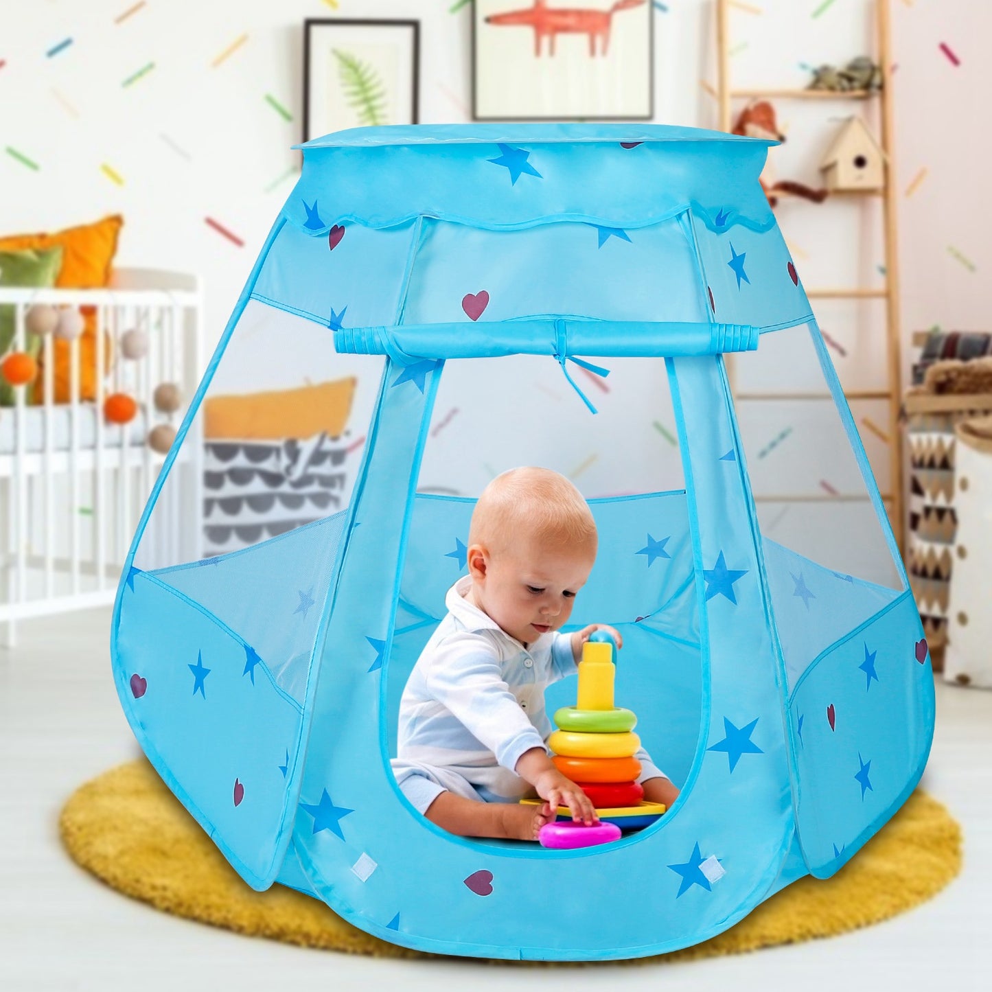 1Pc Kids Popup Game Tent Indoor Outdoor Castle Game Play Tent Birthday Gift For Kids No Balls Light Included