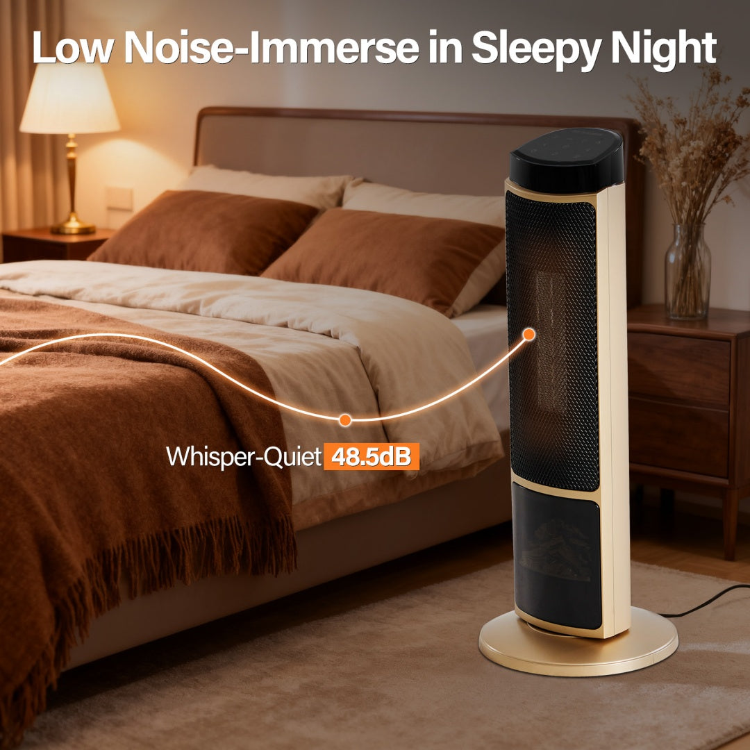 23inch Space Heaters For Indoor Use, Portable Heater With 7 Light Colors