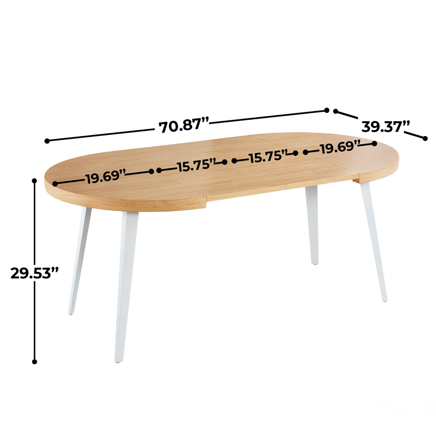Extendable Table,DINING TABLE,OFFICE TABLE,COFFEE TABLE,metal Leg,MDF Top,100-140-180x100x75cm,OAK COLOR