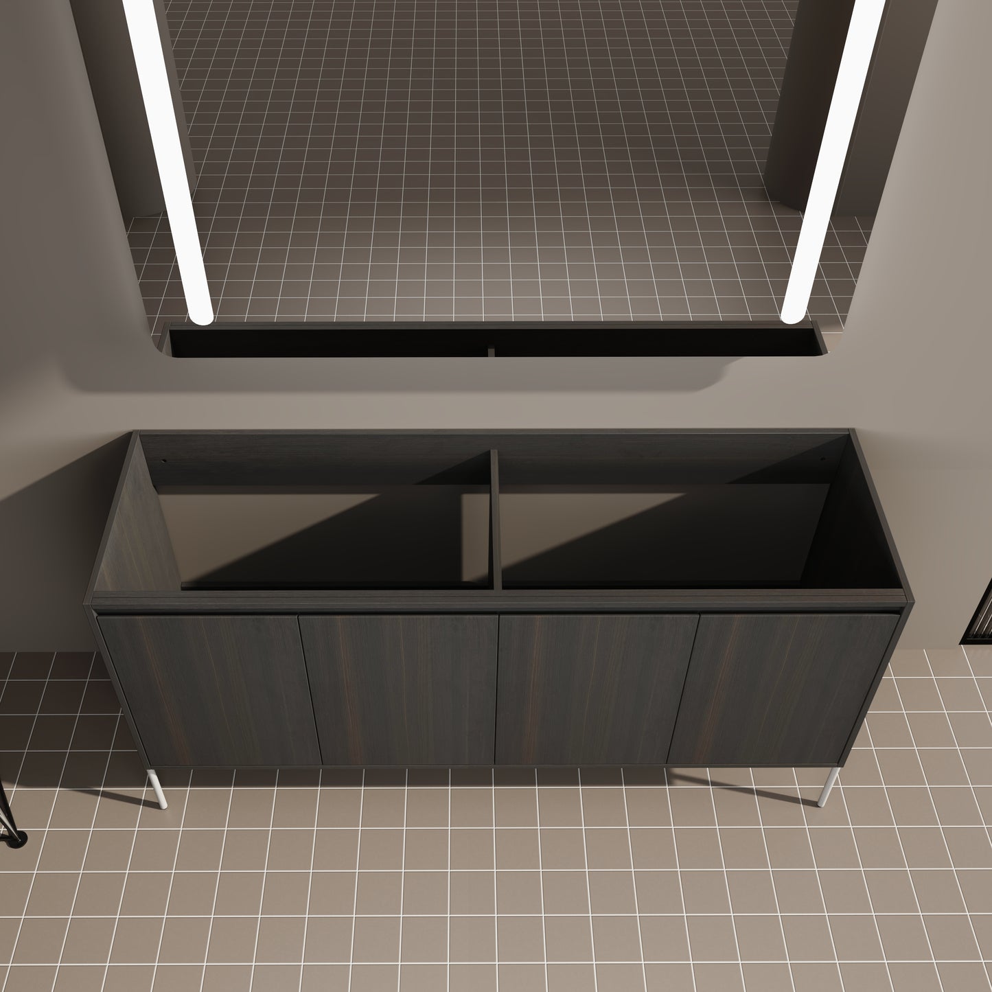 60 Freestanding Bathroom Vanity, Storage Cabinet With Soft Closed Doors KD-Package-Excluding Sink