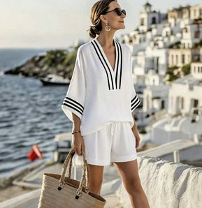 Casual And Versatile V-neck Elegant And Fashionable Women's Clothing