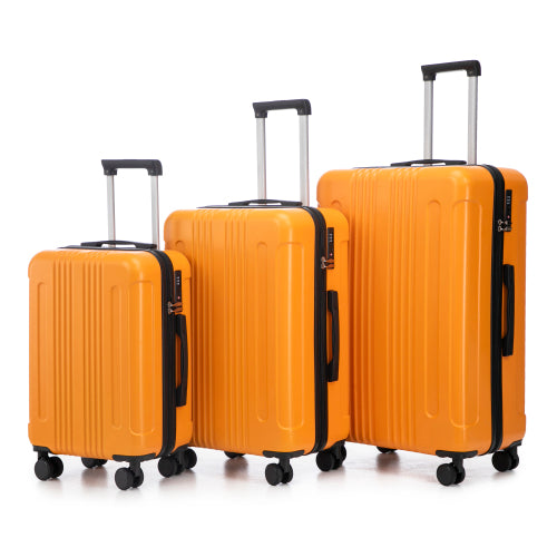 20 24 28 3 Pcs Set In ABS Spinner Wheel Luggage, Carry On Suitcase, Matching Color, TSA Combination Lock