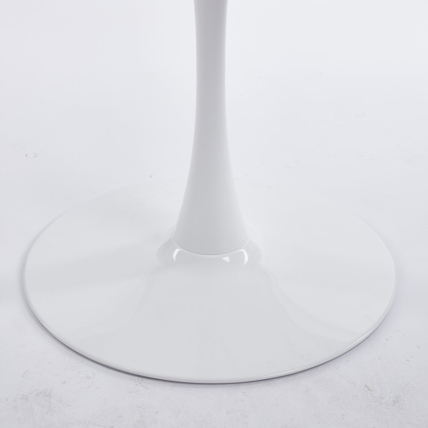42.1 White Color Top Tulip Table, Mid-century Dining Table For 4-6 People - Round MDF Table Top The Tabletop Consists Of Two Panels Pedestal Dining Table, End Table & Leisure Coffee Table
