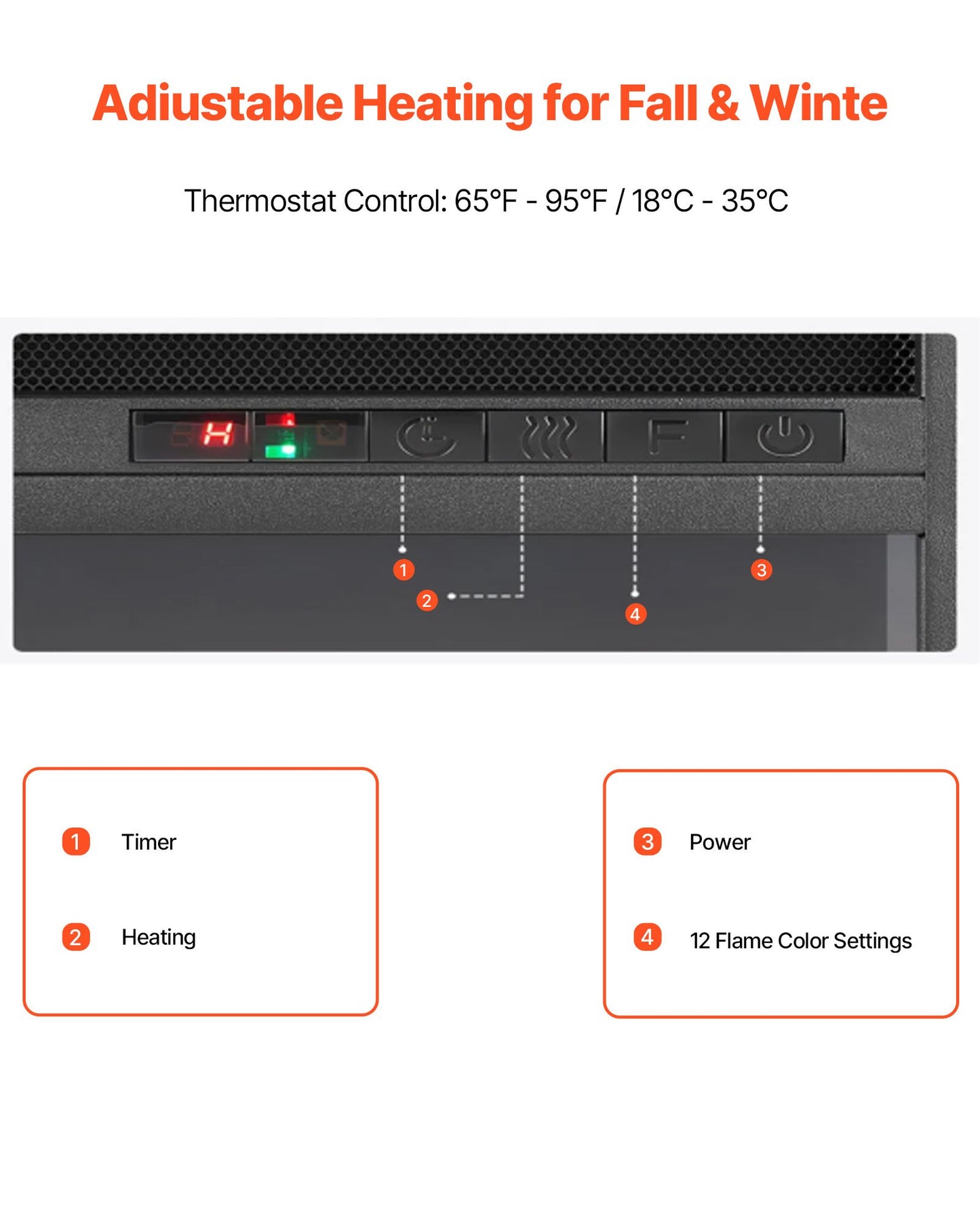 75 Inch Freestanding Fireplaces, 1500W 5120BTU Fake Electric Fireplace Stove Heater With Mantel, Overheating Protection, Adjustable Flames,Timer, Remote, For Living Room,Bedroom,White