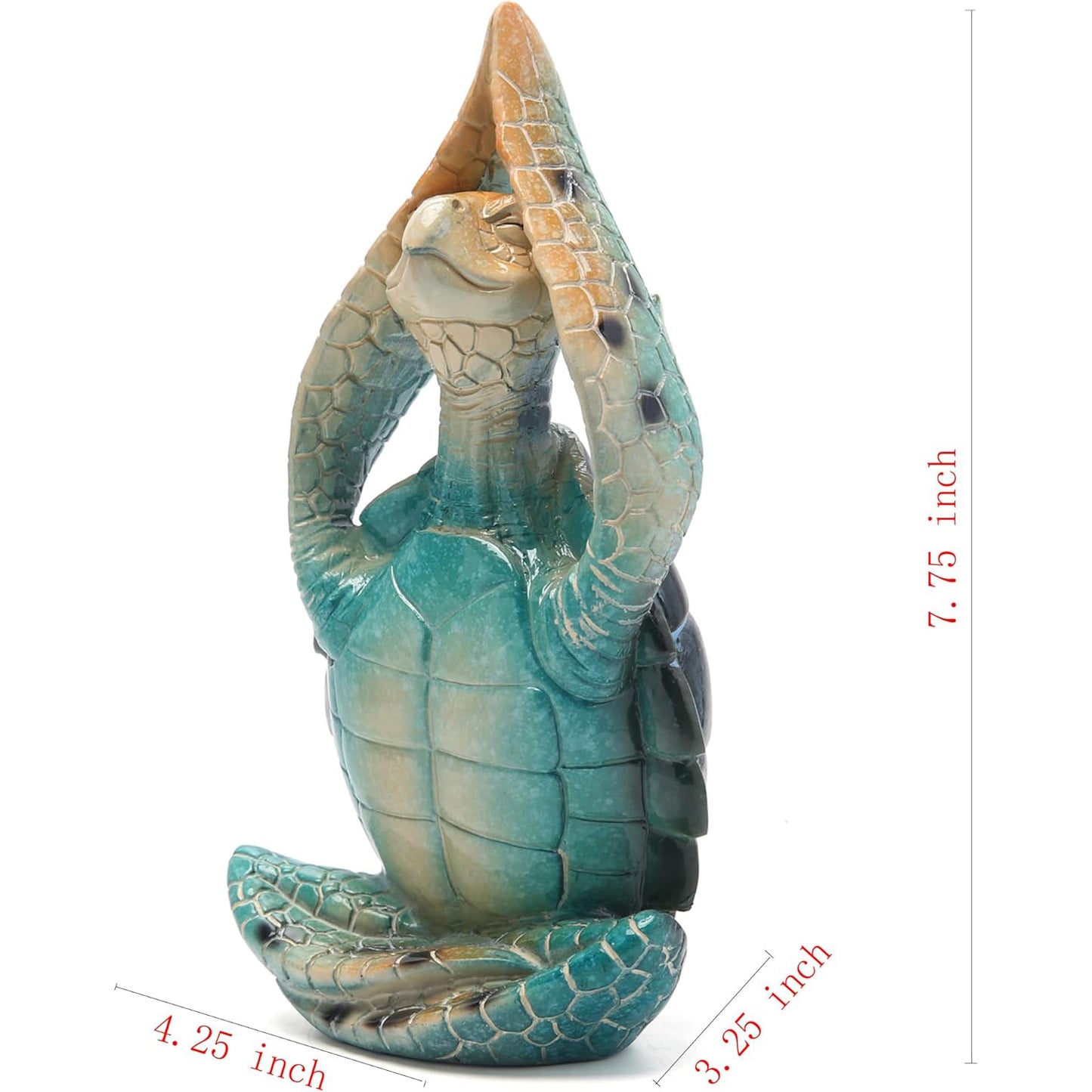 Sea Turtle Meditation Yoga Decor Garden Figurine Sea Turtle Meditating Coastal Beach Decorations Zen Yoga Resin Statue For Home Office Decorations Put The Palm Separate