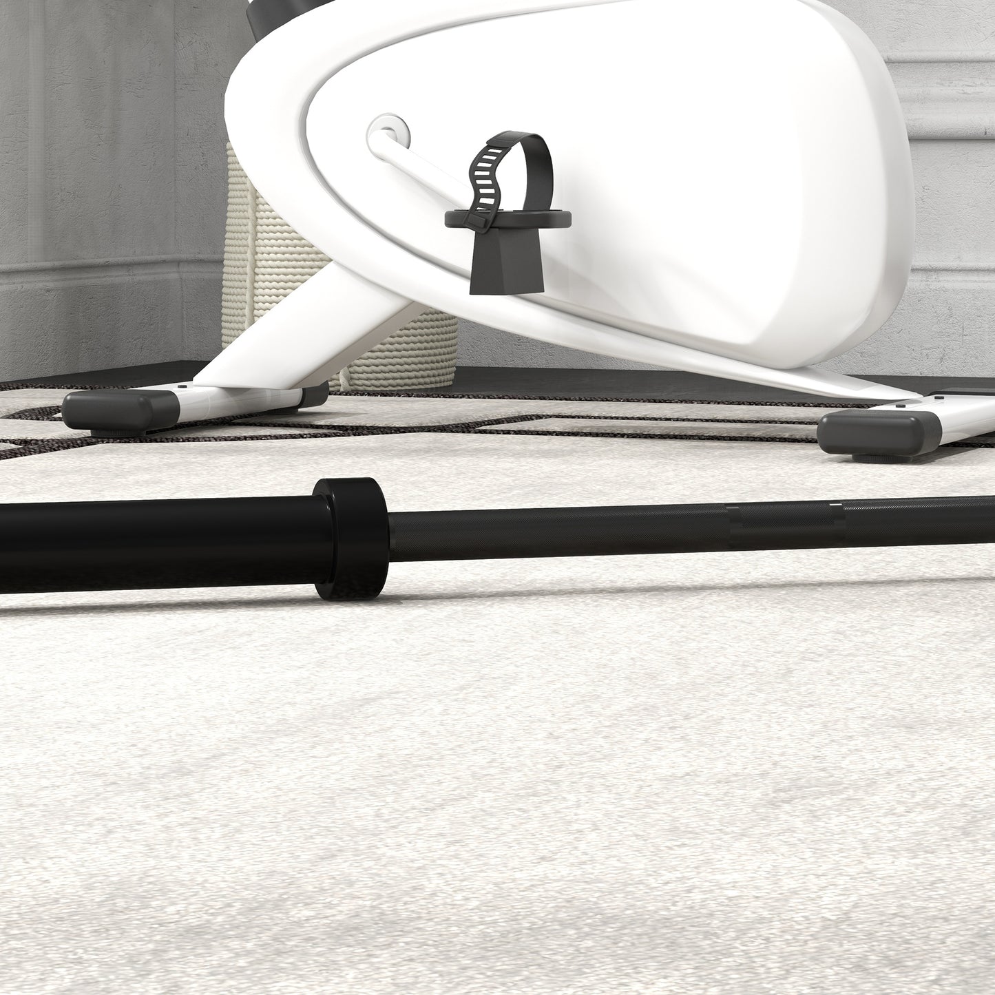 7.2ft Weight Bar, Olympic Bar with Rotating Sleeves, Non-Slip Knurling Grip, 1500lbs Weight Capacity, Black