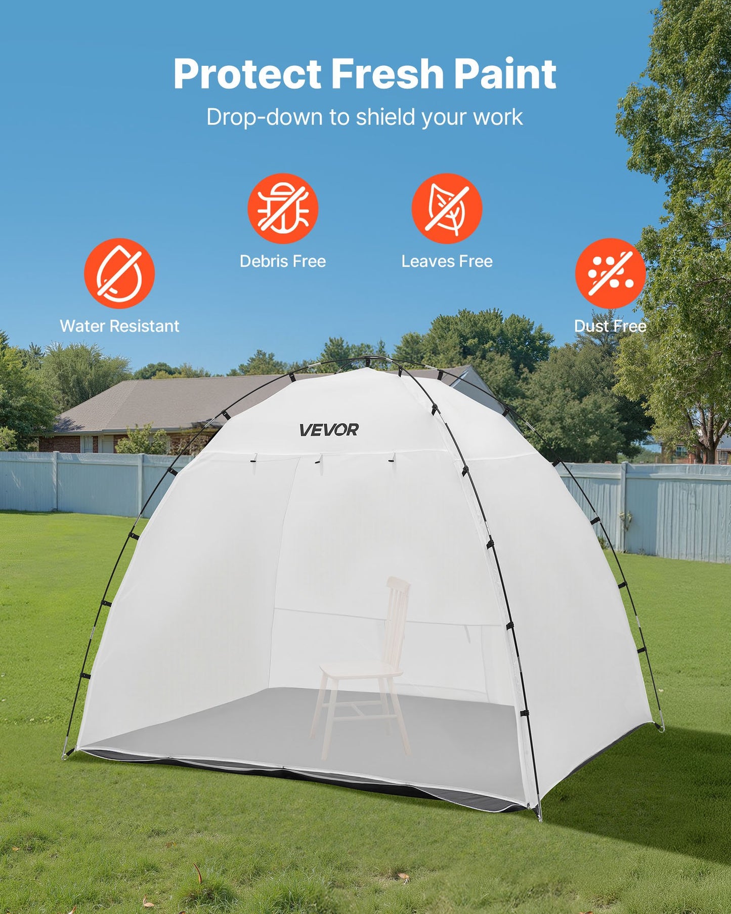 Portable Paint Booth Tent, 91.7 X 67.7 X 74.8 Inch Painting Tent Station, Spray Shelter With Built-in Floor & Mesh Screen, Large Space, Oxford Spray Painting Tents For Cupboard, Chairs, Tables