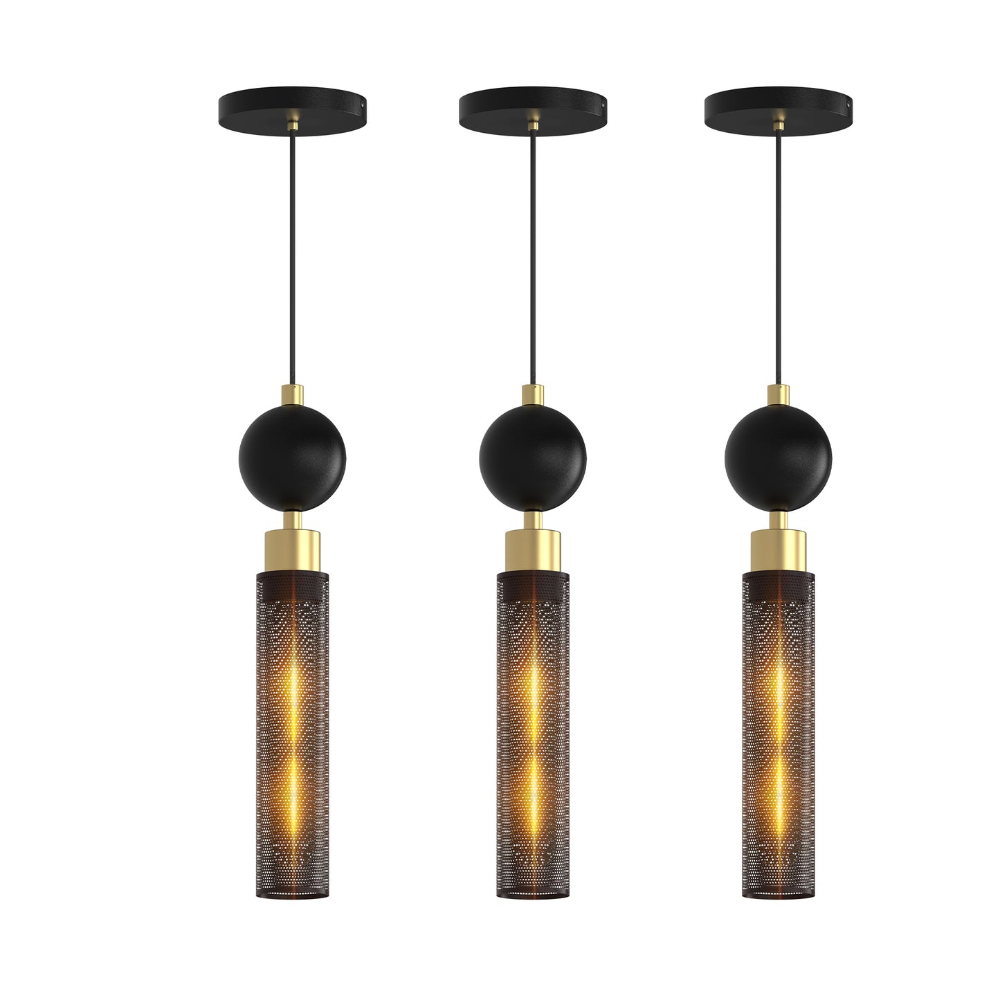 Modern Black Wrought Iron Pendant Light For Kitchen Island, Adjustable Cord Pendant Fixture, Hanging Lighting Over Kitchen Island, Indoor Chandelier For Bedroom & Bathroom
