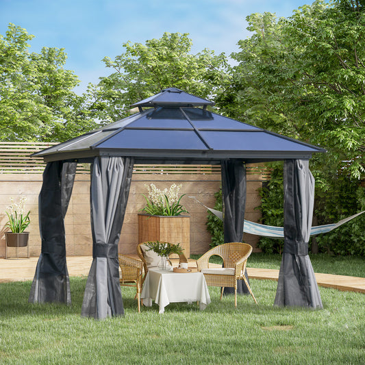 10' x 10' Hardtop Gazebo Canopy with Polycarbonate Roof