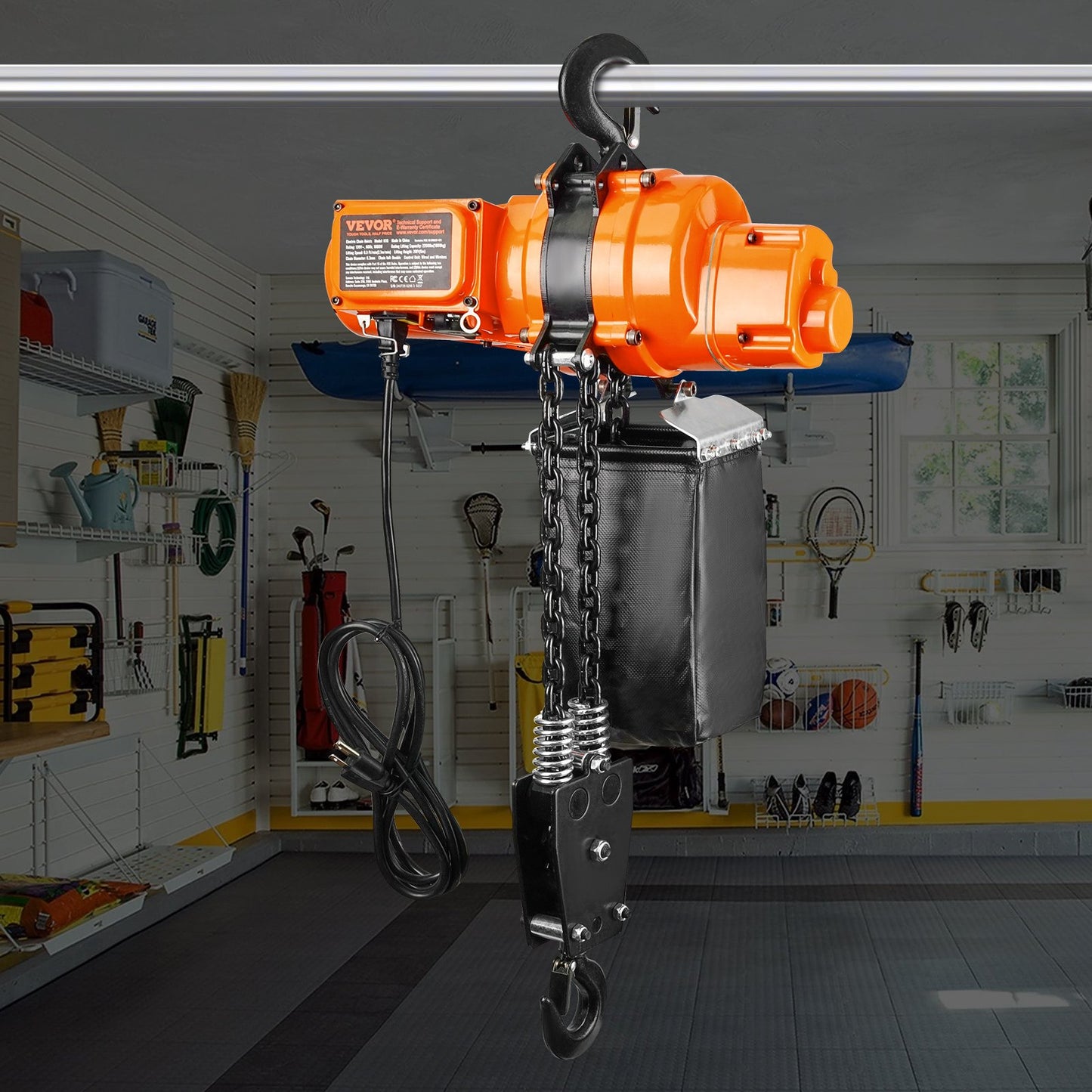 Electric Chain Hoist Single Phase Crane Hoist 2200 Lbs Load 20 Ft Lifting
