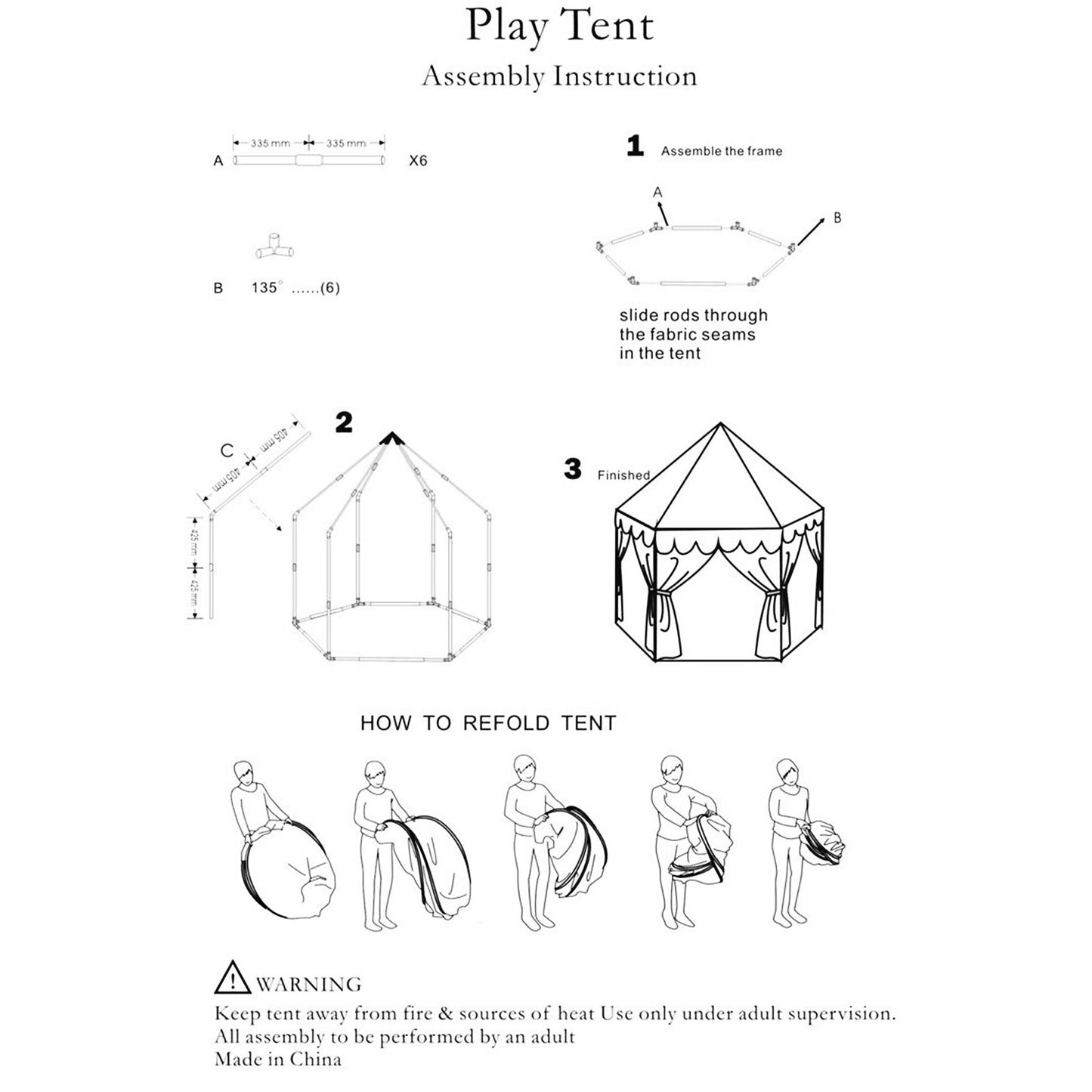 1Pc Kids Play Tents Princess For Girls Princess Castle Children Playhouse Indoor Outdoor Use With Carry Case