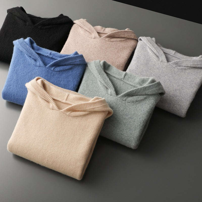 Cashmere Hooded Thickened Sweater Loose Men