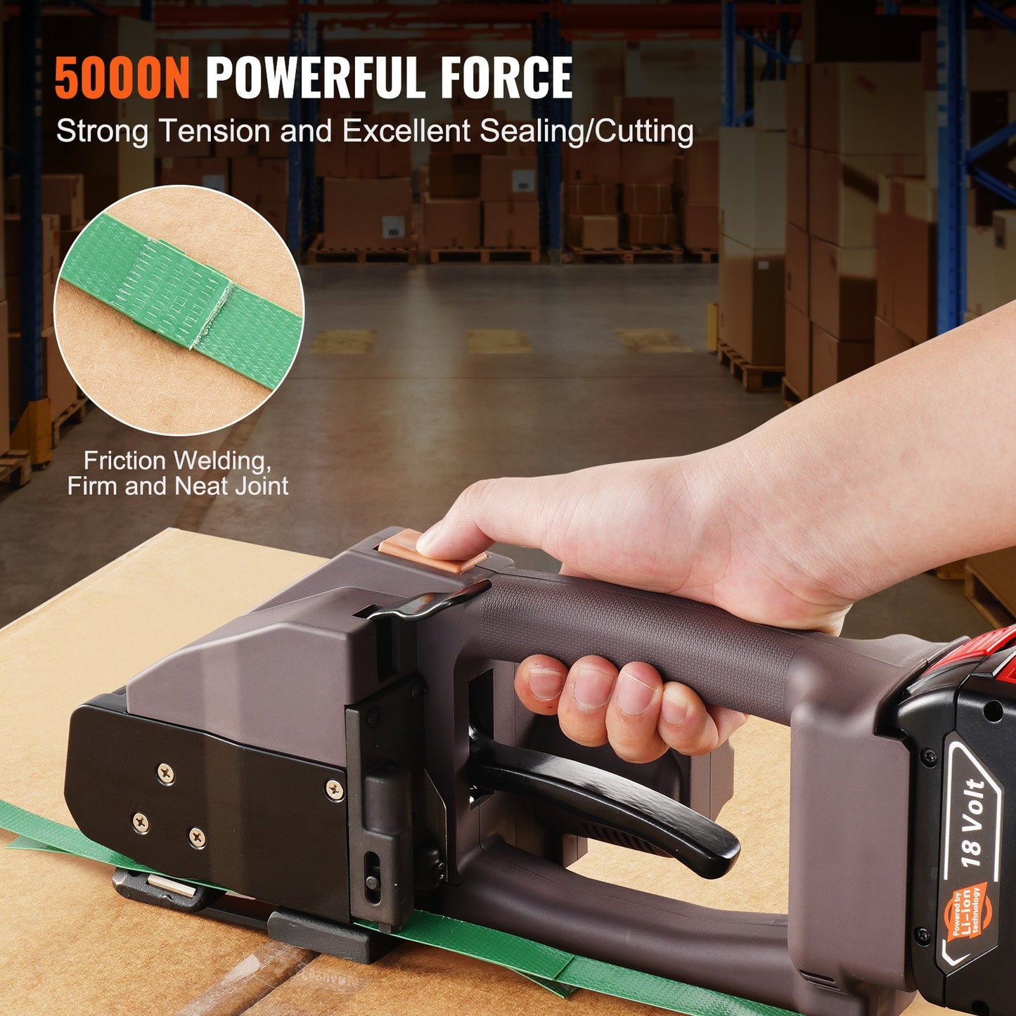 Automatic Electric Strapping Machine Tool For PP/PET 0.39'-0.75' Straps