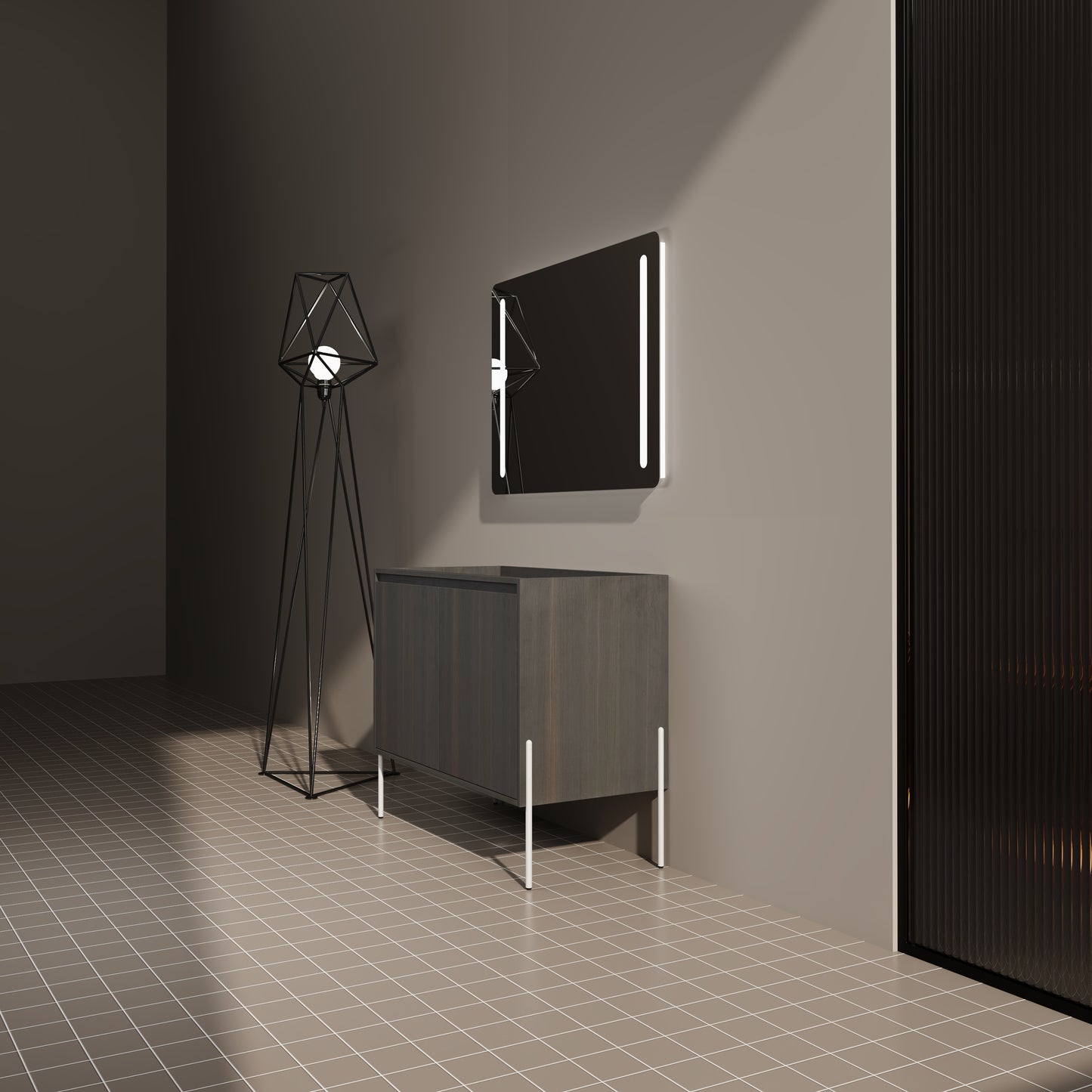 36 Freestanding Bathroom Vanity, Storage Cabinet With Soft Closed Doors KD-Package-Excluding Sink