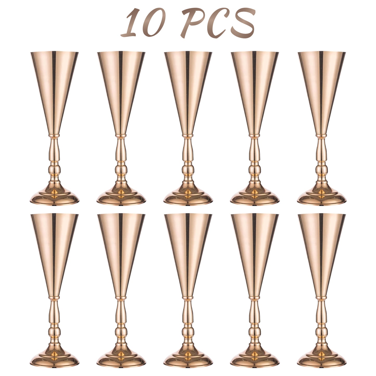2 Pcs Golden Vase Flower Wedding Centerpieces