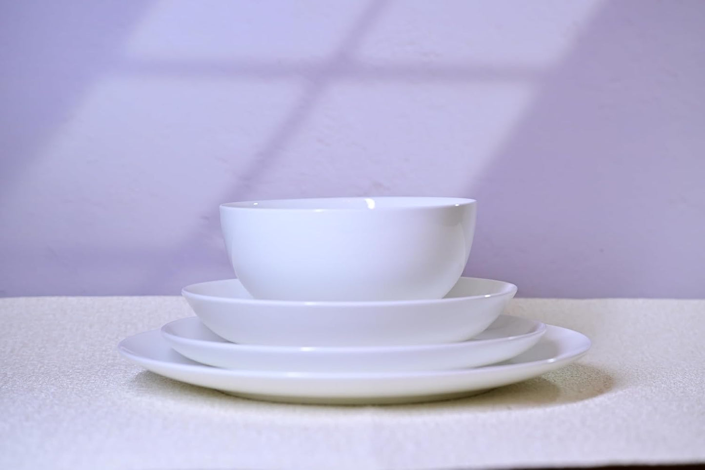 Dinnerware Set, 16 Pieces, Service For 4, White Plates, Dishes, Bowls Set, Microwave And Dishwasher Safe