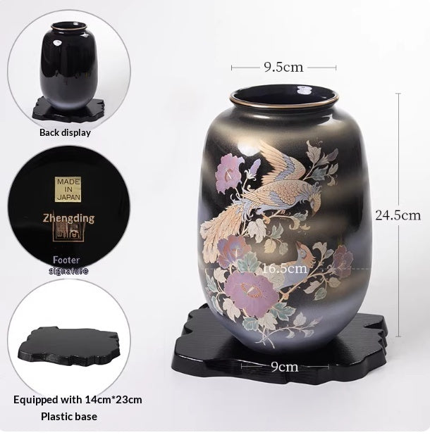 Brand-new Kutani-yaki Vase Ornament For Living Room Desk Decor