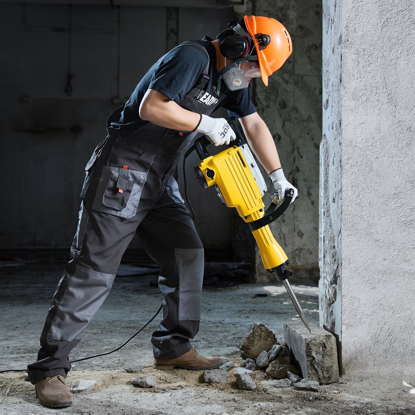 Demolition Jack Hammer Concrete Breaker 2200W Electric Hammer 4 Chisel Bit