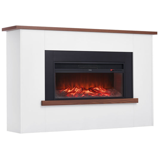 65.5 Inch Freestanding Fireplaces, 1500W 5120BTU Fake Electric Fireplace Stove Heater With Mantel, Overheating Protection, Adjustable Flames,Timer, Remote, For Living Room,Bedroom