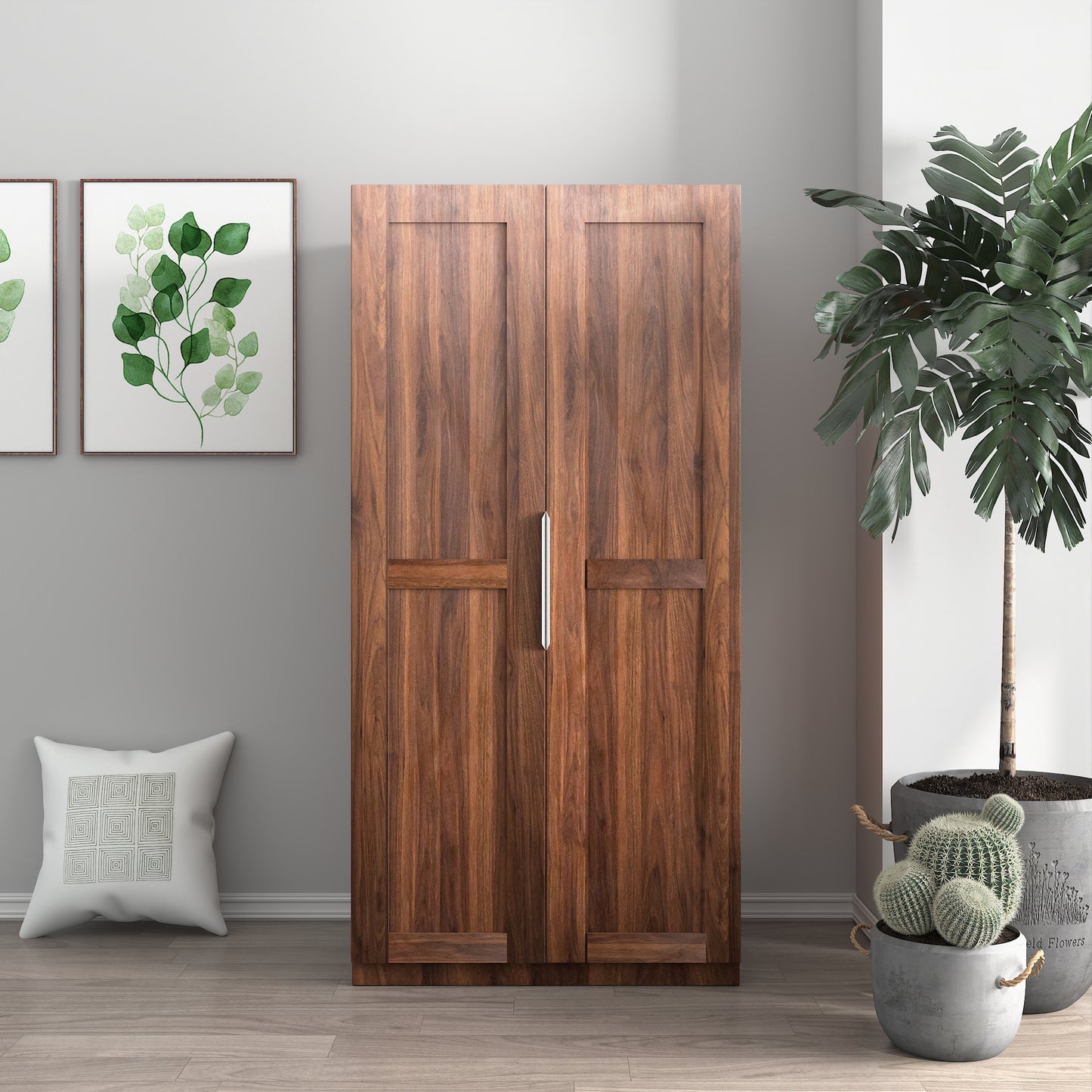62.99in Kitchen Pantry Cabinet, Walnut  Freestanding Buffet Cupboards Sideboard With Doors &  Shelves, Kitchen Pantry Storage Cabinet For Kitchen, Living Room And Dinning Room