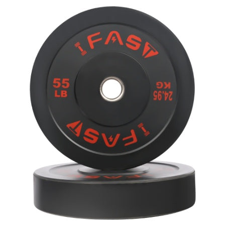 Olympic Bumper Weight Plates, Rubber Plate With 2-Inch Steel Insert Rubberized Weightlifting Barbell Plates 55LB, Pairs Or Sets