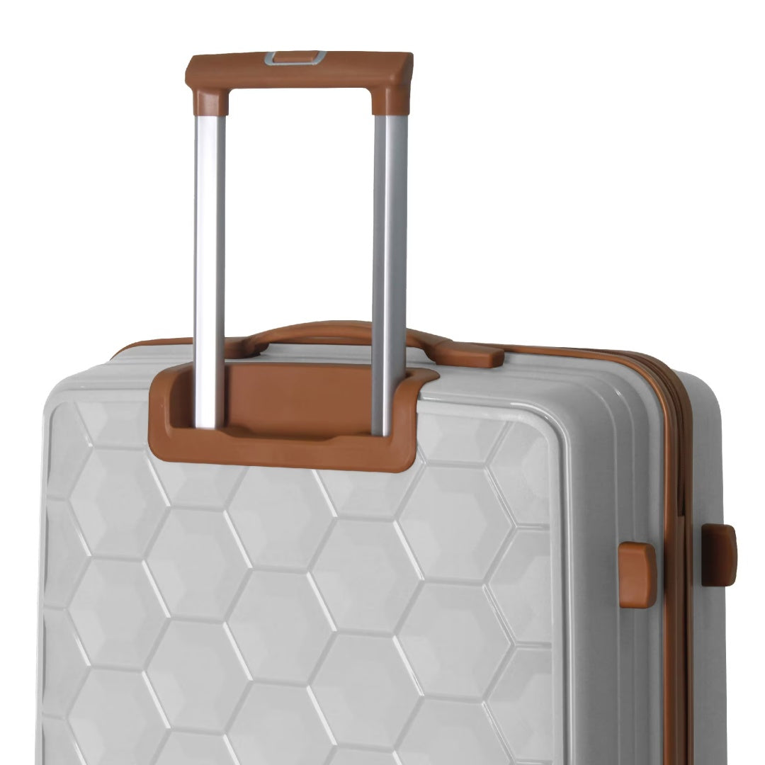 3-Piece Luggage Set Travel Lightweight Suitcases With Rolling Wheels, TSA Lock & Moulded Corner, Carry On Luggages For Business, Trip, 20-24-28, White