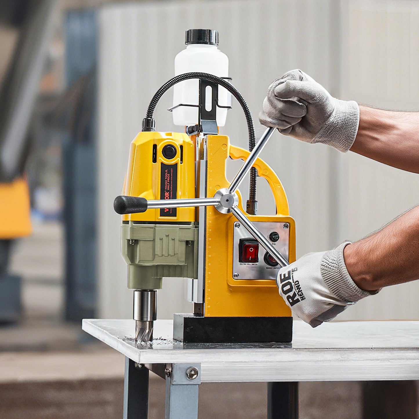 Magnetic Drill 1400W 2810 Lbf Mag Drill Press 1.6 In Boring Diameter 11 Bits