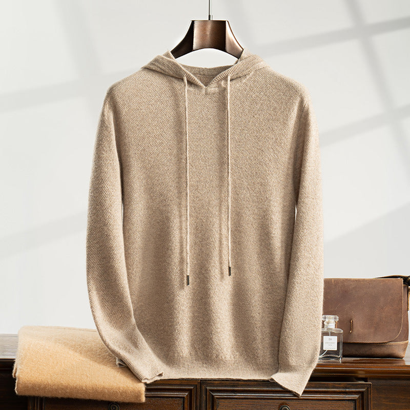 Fall Winter Men Hooded Cashmere Sweater