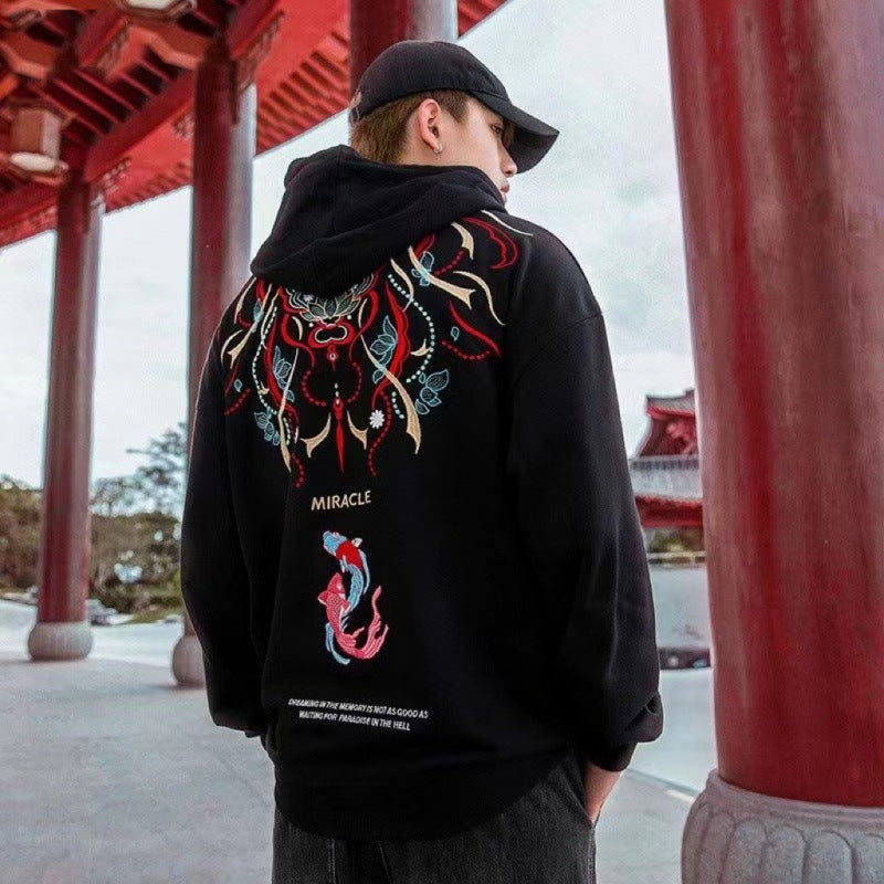 National Fashion Embroidered Long-sleeved Sweater Men