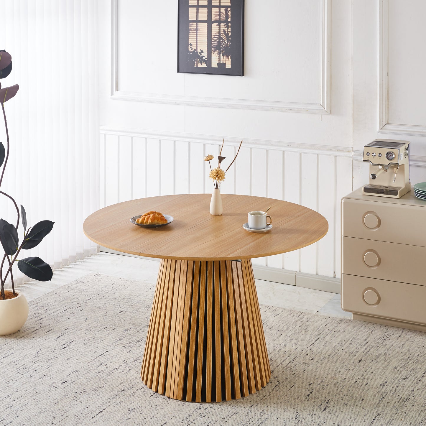 Extendable Table Mid-Century Modern Pedestal Table, Multi-Functional Dining Table For 6-10 People & Large Coffee Table,47.24-78.74INCH LENGTH