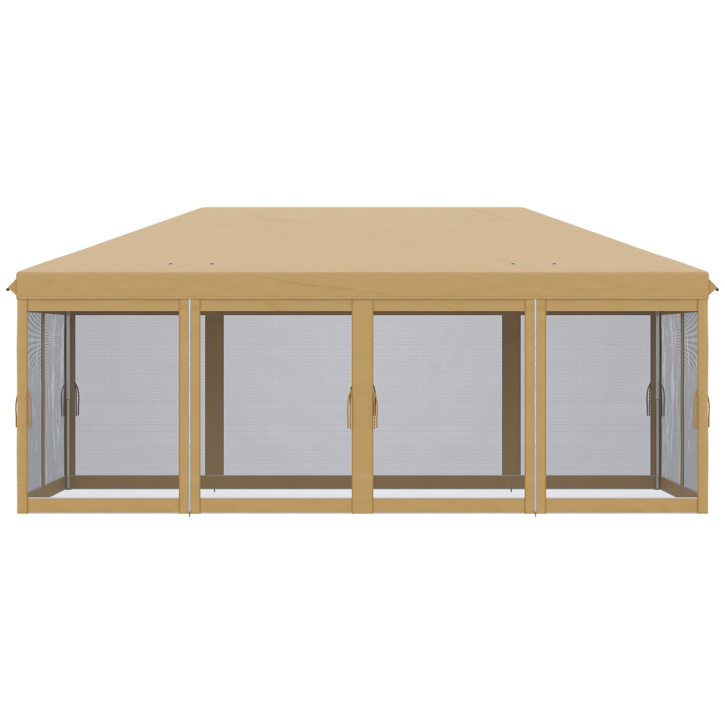 Outsunny 10' X 20' Pop Up Canopy Tent With Netting, Heavy Duty Instant Sun Shelter, Large Tents For