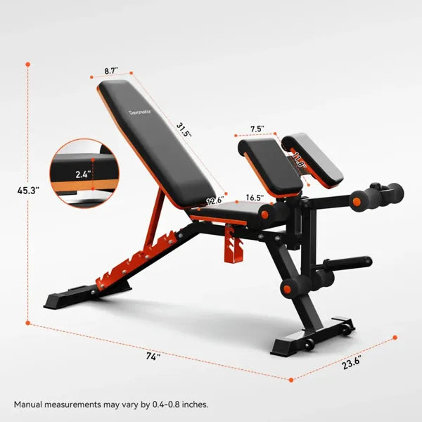 DAV Adjustable Preacher Curl Weight Bench With Leg Extension[Support For Self-pickup Face Sheet, Daily Face Sheet Submission Deadline 16:00]
