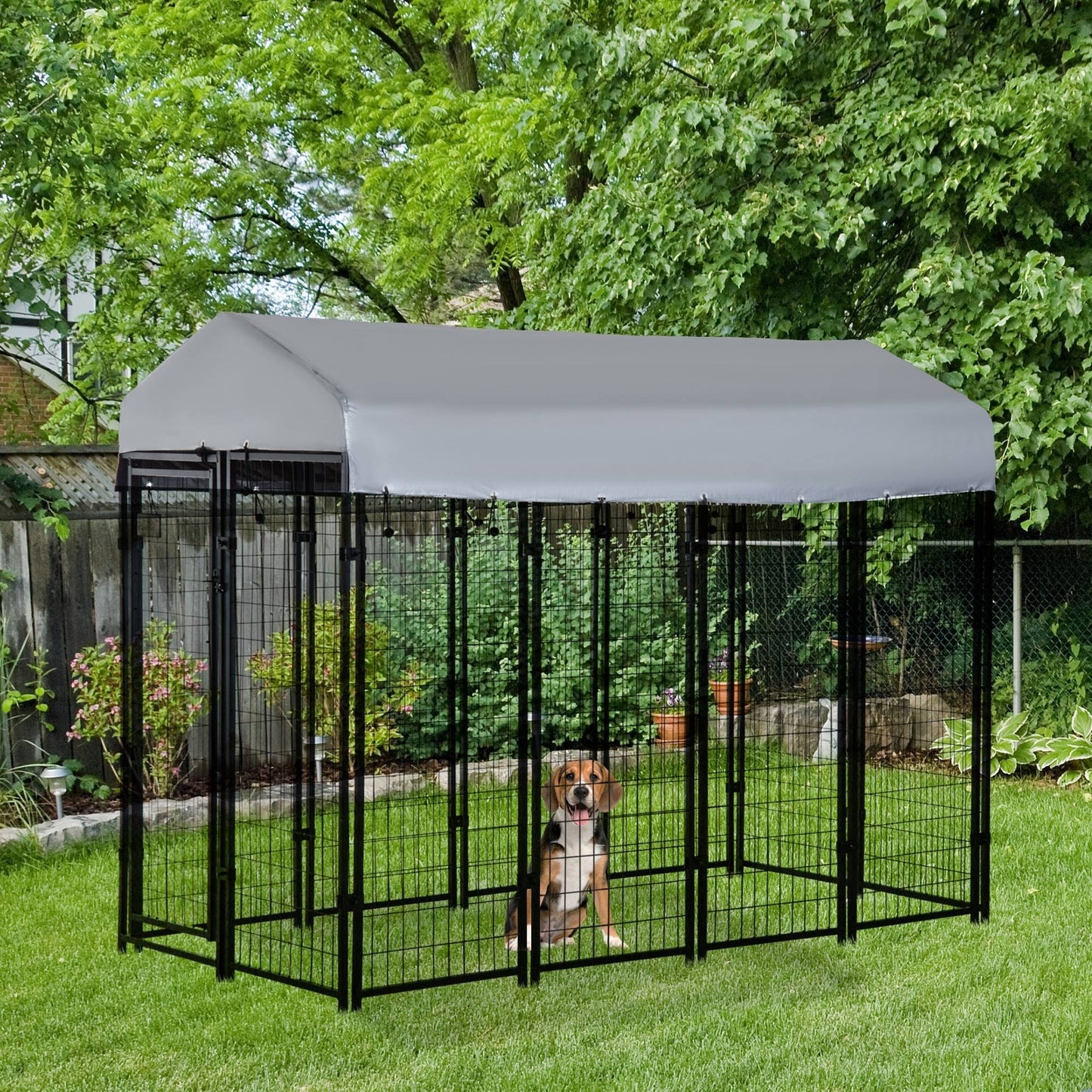 Outdoor Dog Kennel with Roof