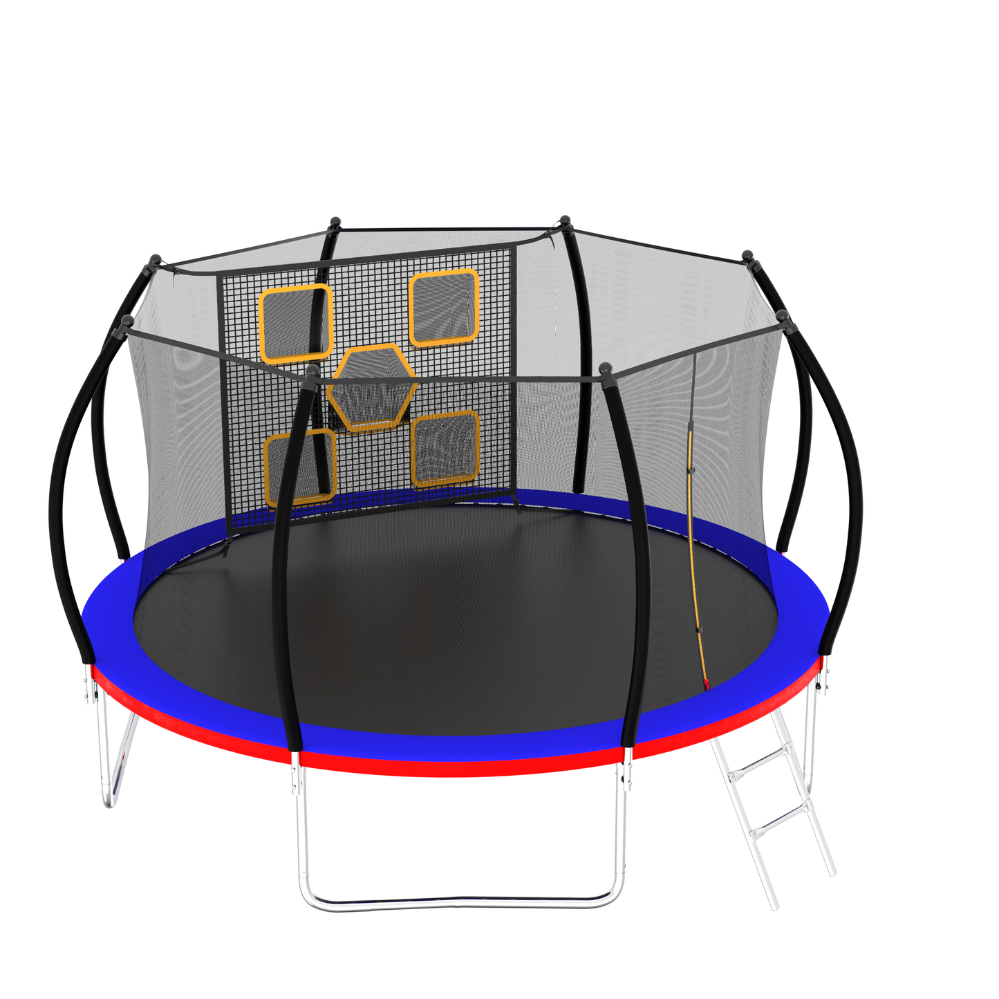 12FT Trampoline With Enclosure - Recreational Trampolines With Ladder, ASTM Approval Outdoor Trampoline For Kids