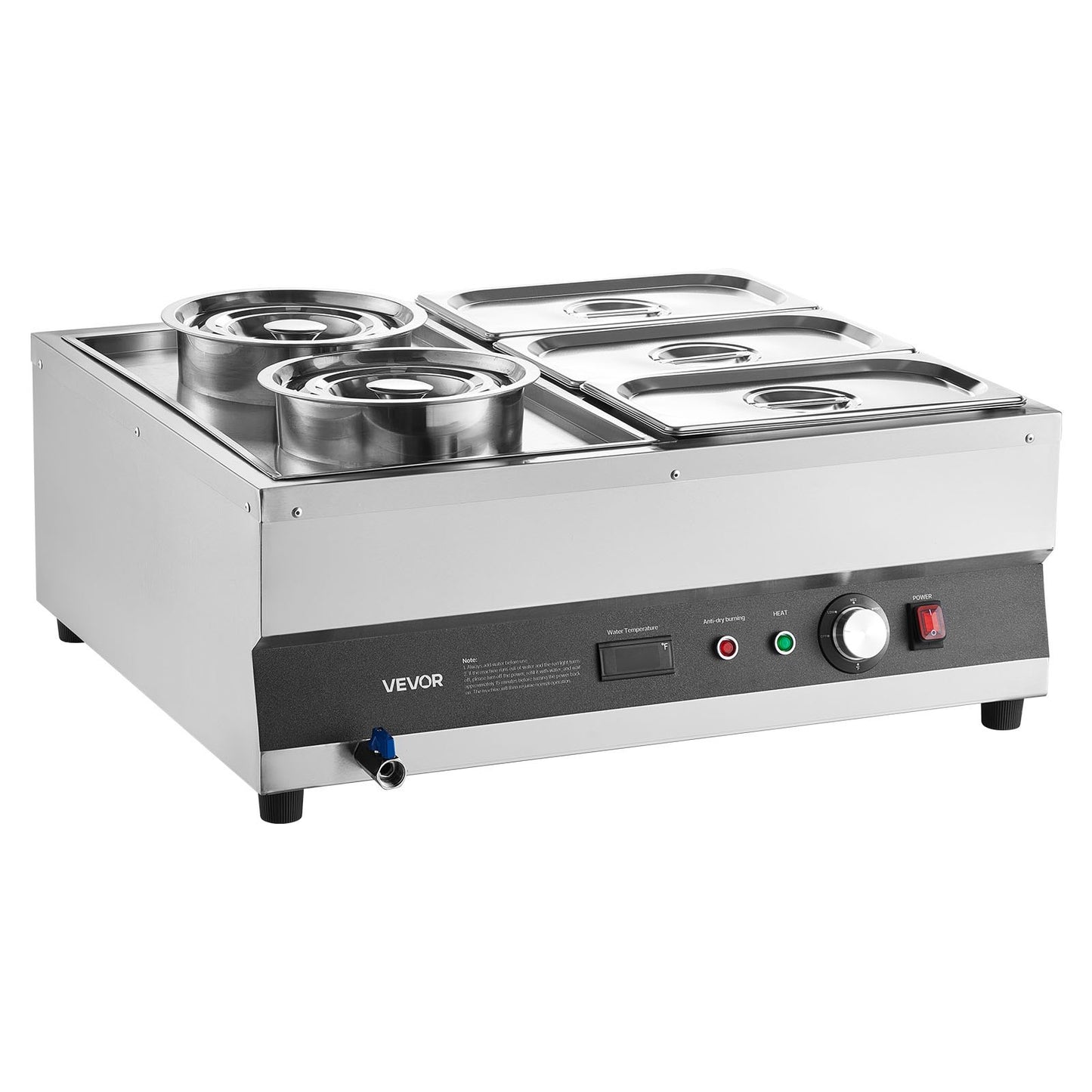 Commercial Soup Warmer Soup Station With 2-Pot & 3-Pan Soup Kettle Warmer