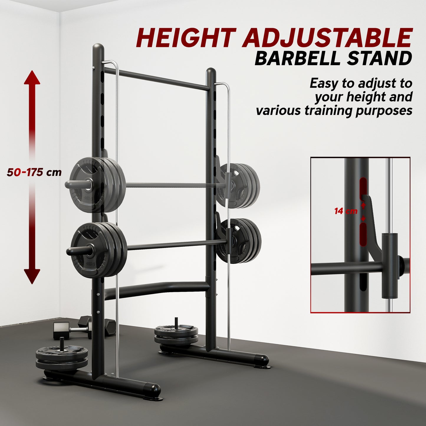 Squat Rack with Pull Up Bar and Barbell Bar Adjustable Bench Press Multi-Function Weight Lifting Half Rack