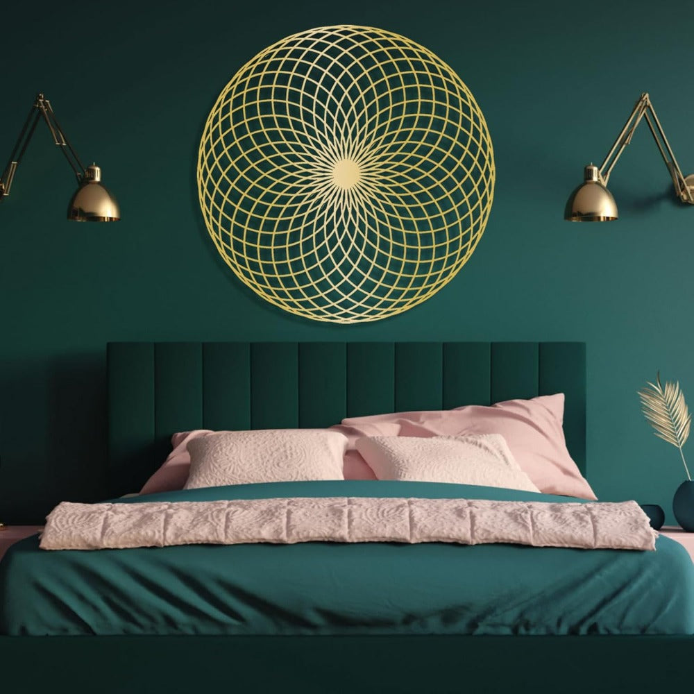 Sacred Geometry Wall Art, Spiritual Metal Yantra & Mandala Sculpture