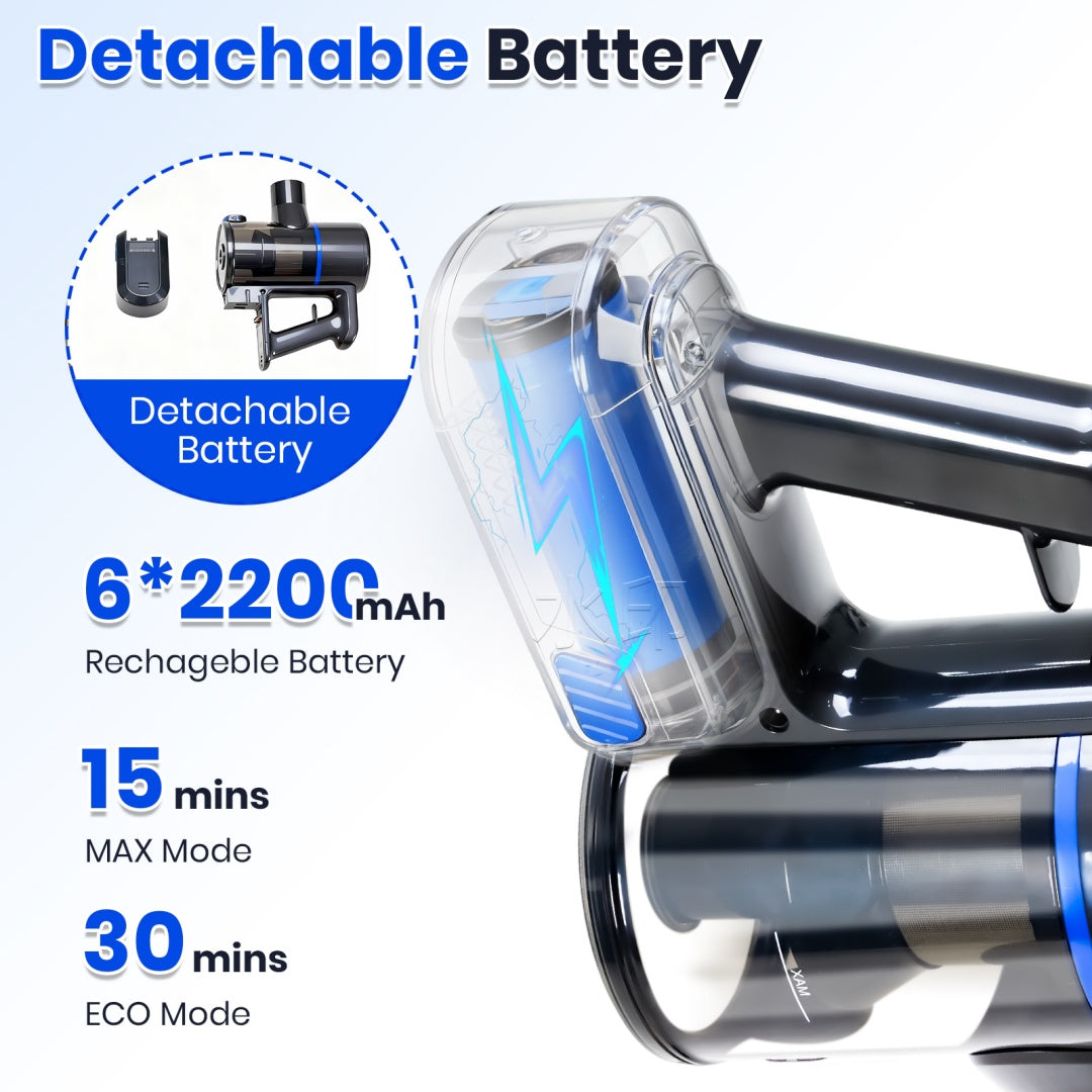 Cordless Vacuum Cleaner, Lightweight Stick Vacuum Household Anti-tangling And LED Light, Powerful Rechargeable Wireless Vacuum Cleaner