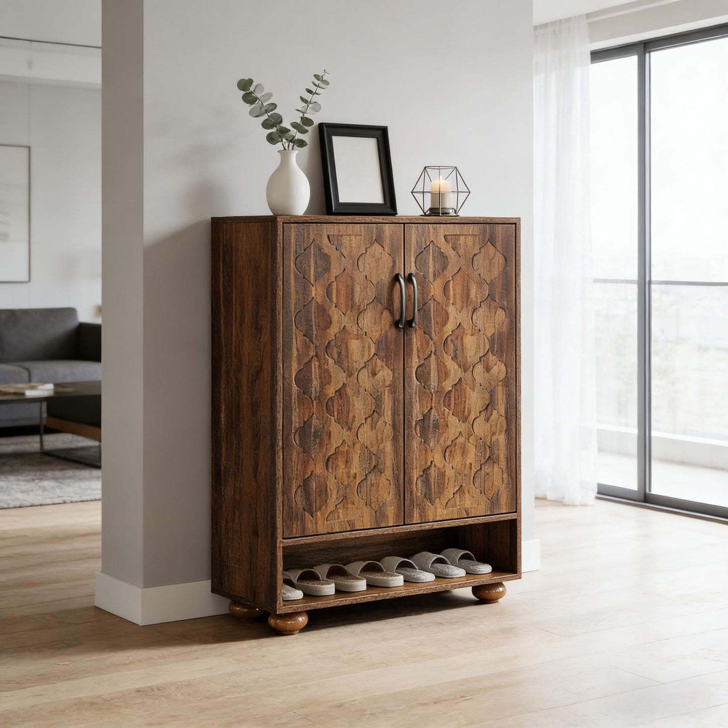 Natural Style Shoe Cabinet,Storage Cabinet