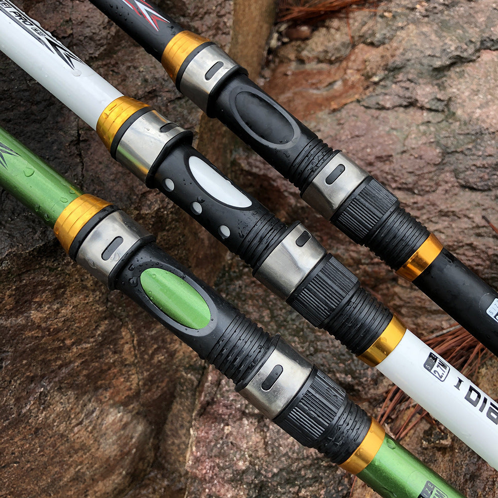 White Spinning Fishing Rod Carbon Fiber Telescopic Fish Rods