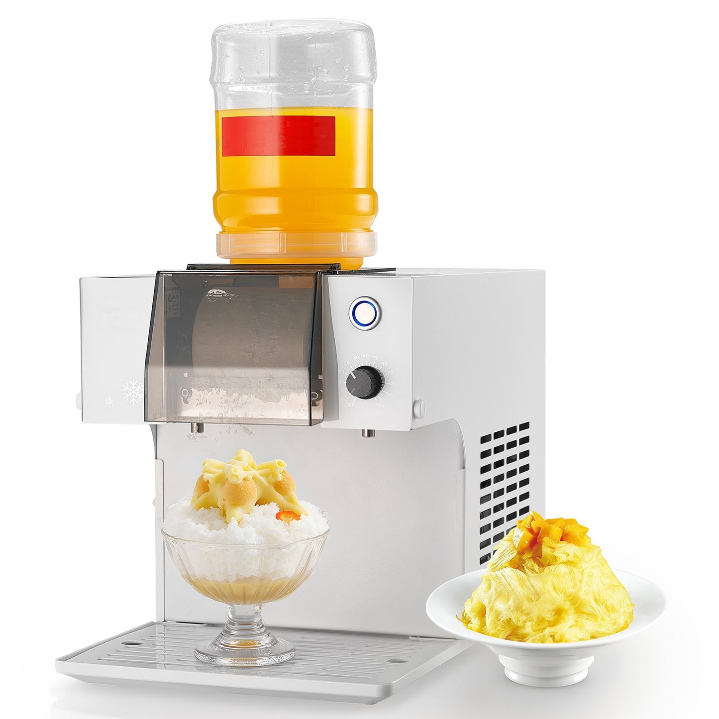 Snowflake Ice Machine, 176LBS/24H Snowflake Ice Maker, Ice-Shaver Machine With Stainless Steel Blade, Electric Snow Cone Maker With 0.48Gal Tank, 90S Fast Pre-Cooling, For Home & Small Gathering