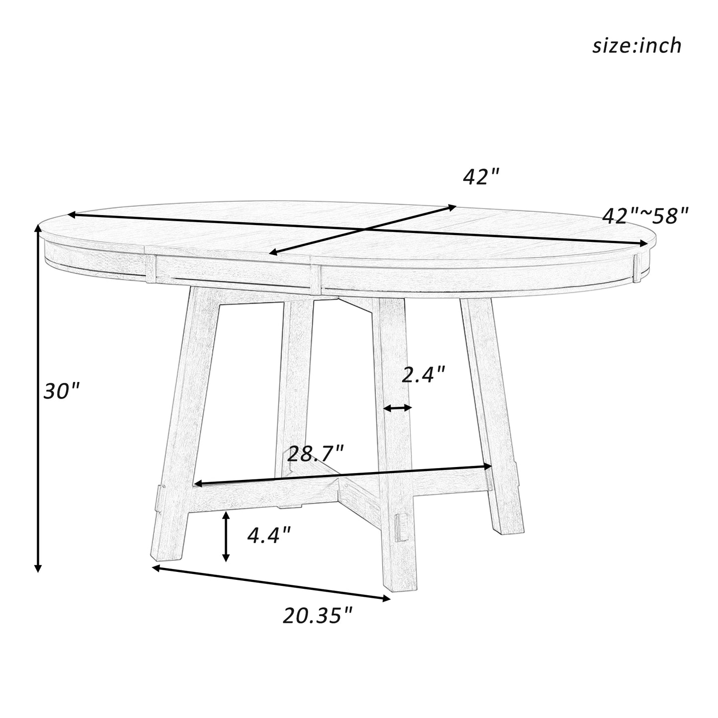TREXM Farmhouse Round Extendable Dining Table With 16 Leaf Wood Kitchen Table  Natural Wood Wash