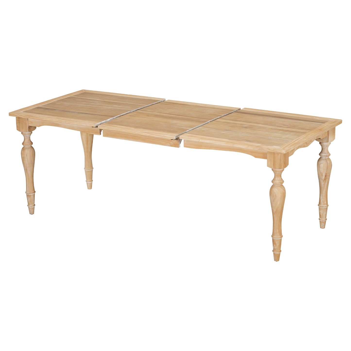 TOPMAx Vintage Traditional 82.7inch Extendable Dining Table With 23.6inch Removable Leaf  Natural